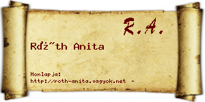 Róth Anita névjegykártya